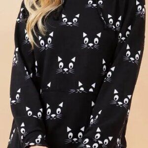 L.A Soul Purrfectly Bewitched black cat pullover hoodie